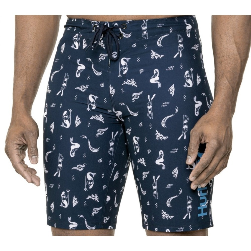 Hurley Deep Sea AOP Board Shorts - NWT Mens Size 38 Navy / White - #44206-E1